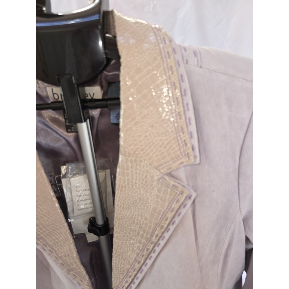 Bradley By Bradley Bayou Leather Suede Jacket. NWT With Patent Croc Trim....‎